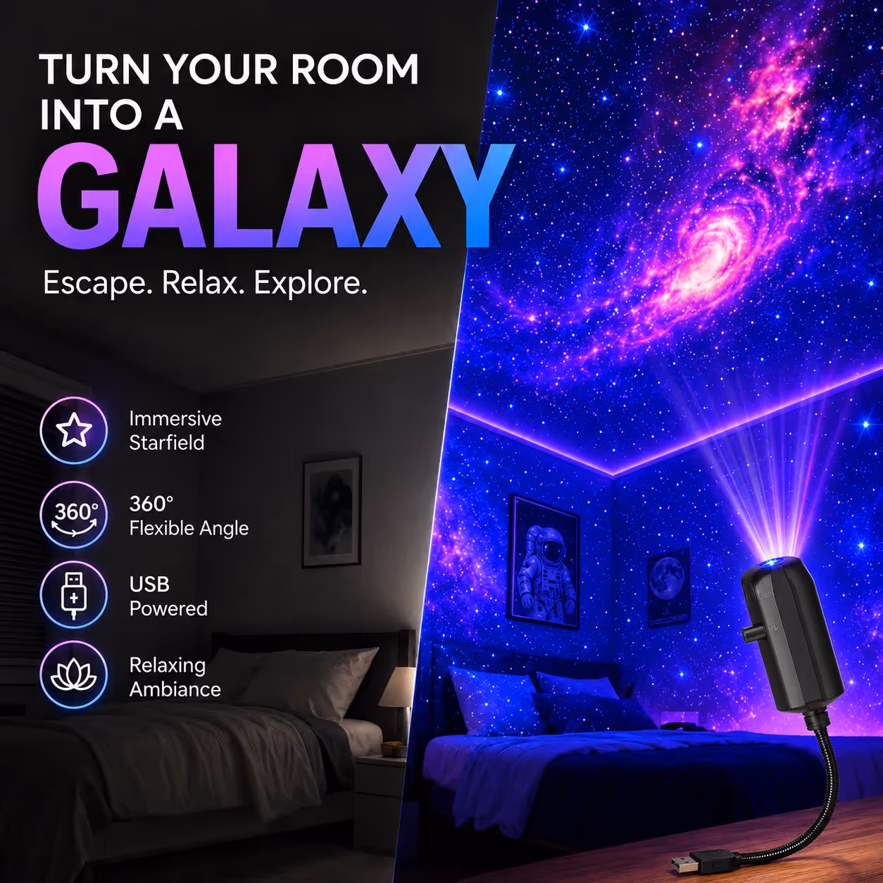 Smart Holographic Star & Ocean 5D Projector